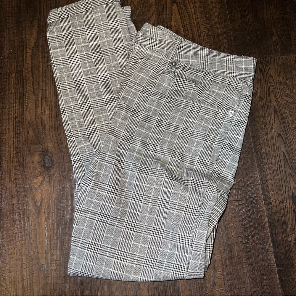 Men’s Skinny Gray Plaid Pants